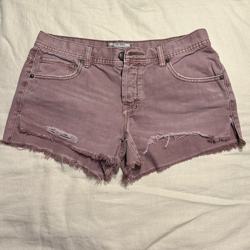 Free People Distressed Denim Shorts